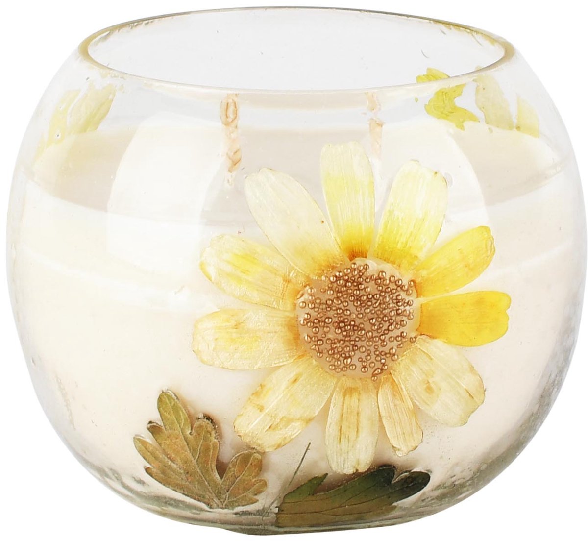 dekoratief Geurkaars 'Sunflower', glas/wax, 9x9x9cm | A268156 transparant