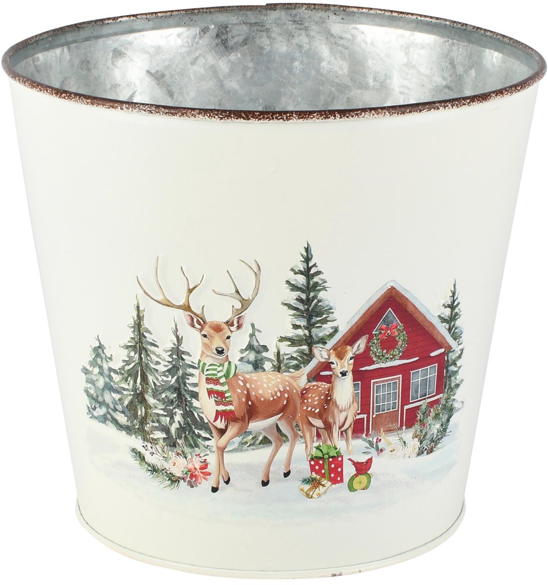Dekoratief | Bloempot 'Smiling Stag', metaal, 15x15x14cm | A265602