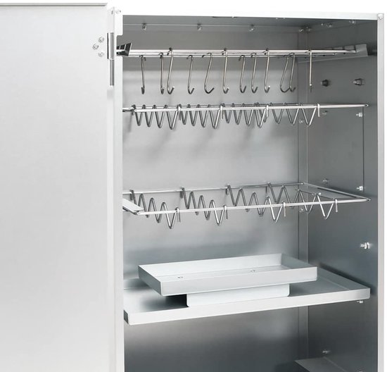 vidaXL BBQ-rookoven met houtsnippers 44,5x29x83 cm staal van Merkloos — afbeelding 3