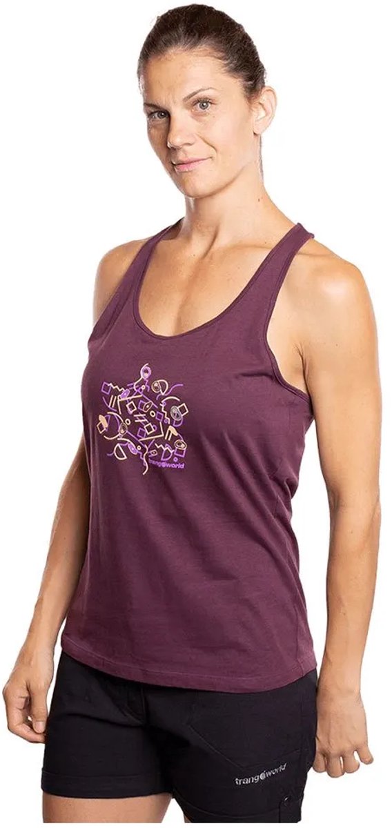 Trangoworld Mazin Mouwloos T-shirt Vrouw Raisin