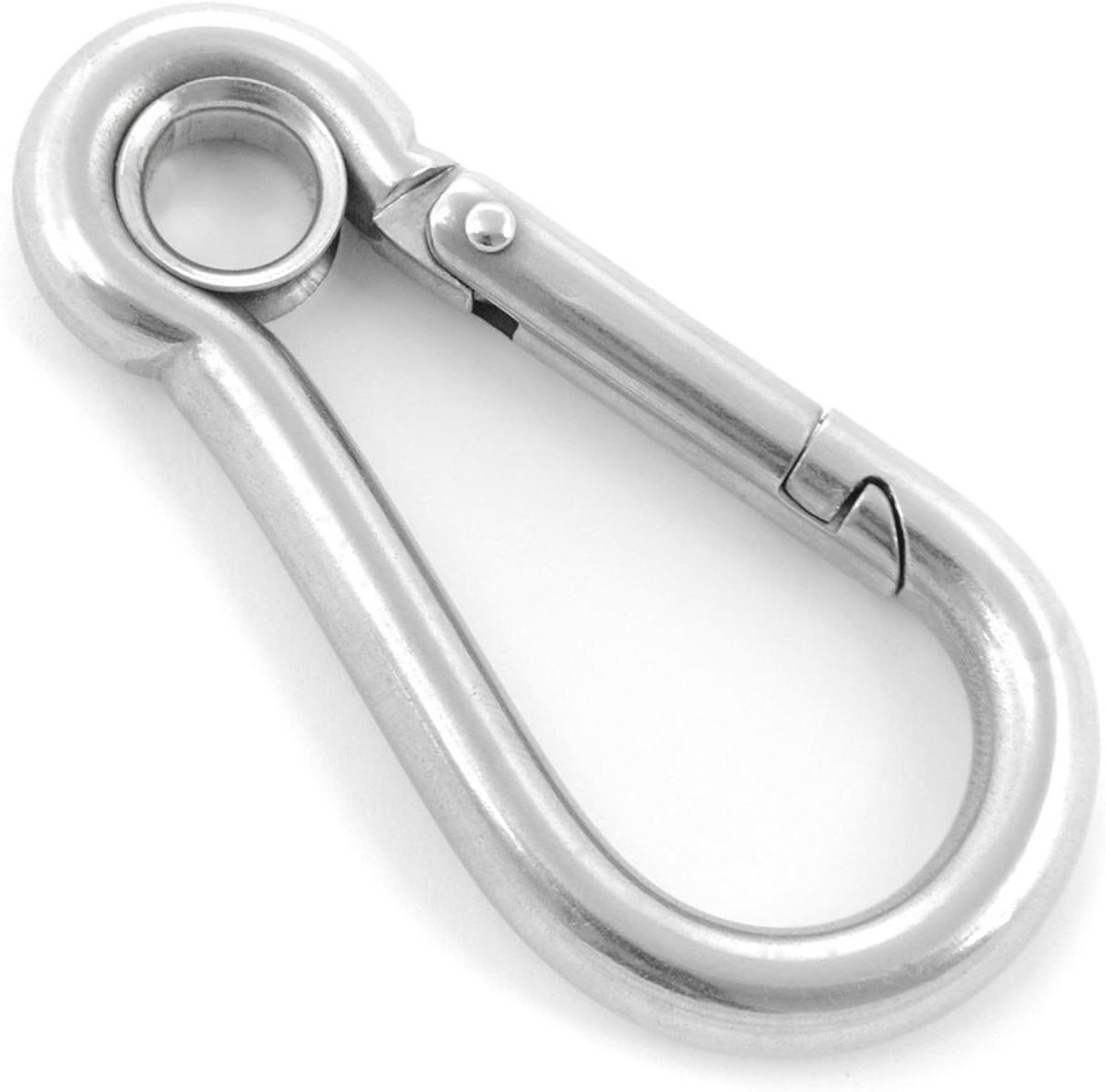 Karabiners RVS - Klemhaken Staal - Kabel Bevestigen - V4A Materiaal - 4mm 5 Stuks - Zilverkleurig