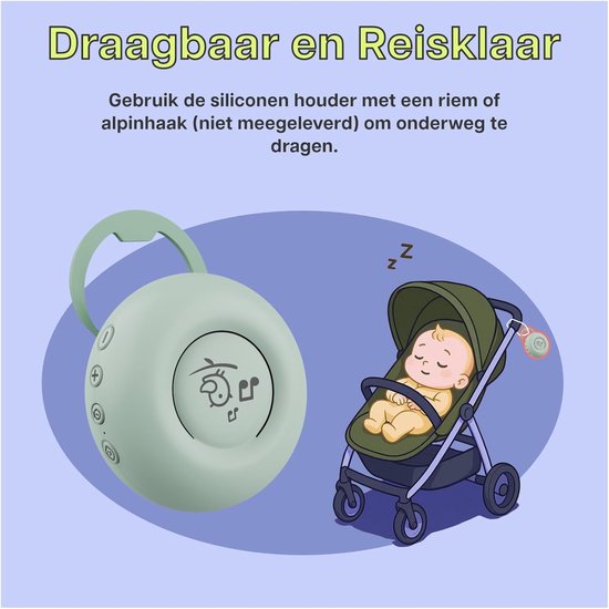 Geluidsmachine Baby met 20 Slaapgeluiden, Huilsensor en Timer - Draagbare Slaaphelper — afbeelding 5