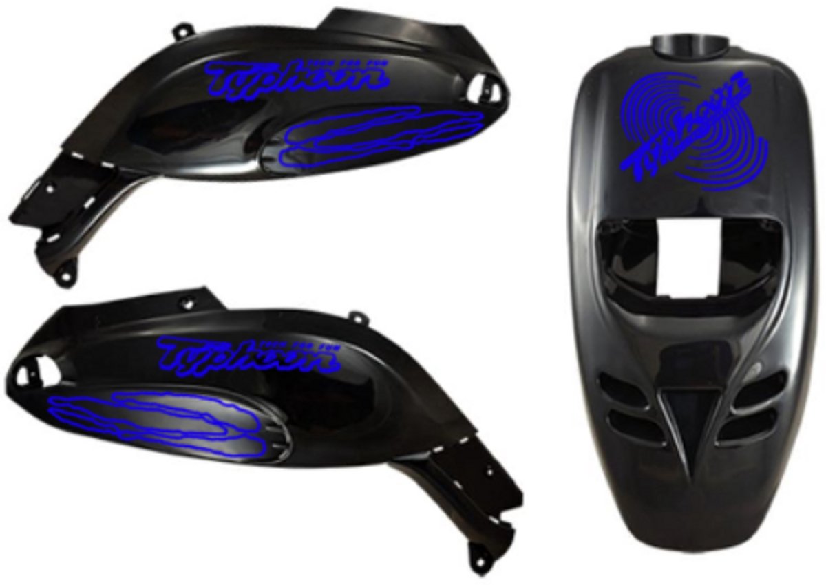 Piaggio Typhoon Stickerset - Cyclone - Blauw
