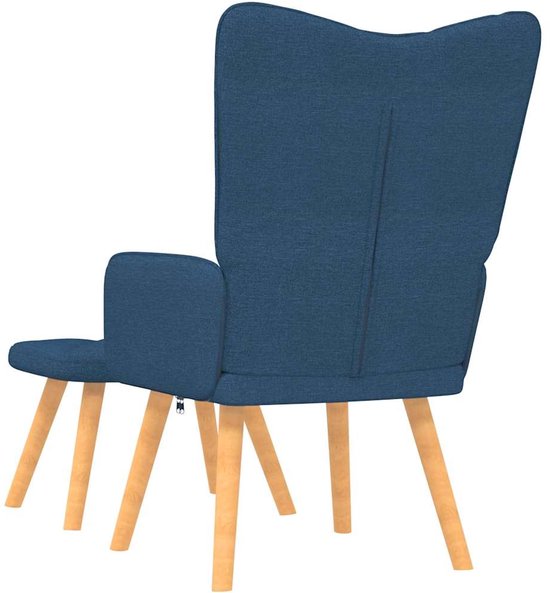 vidaXL Chaise de relaxation avec repose-pieds 62x68,5x96 cm Tissu Bleu