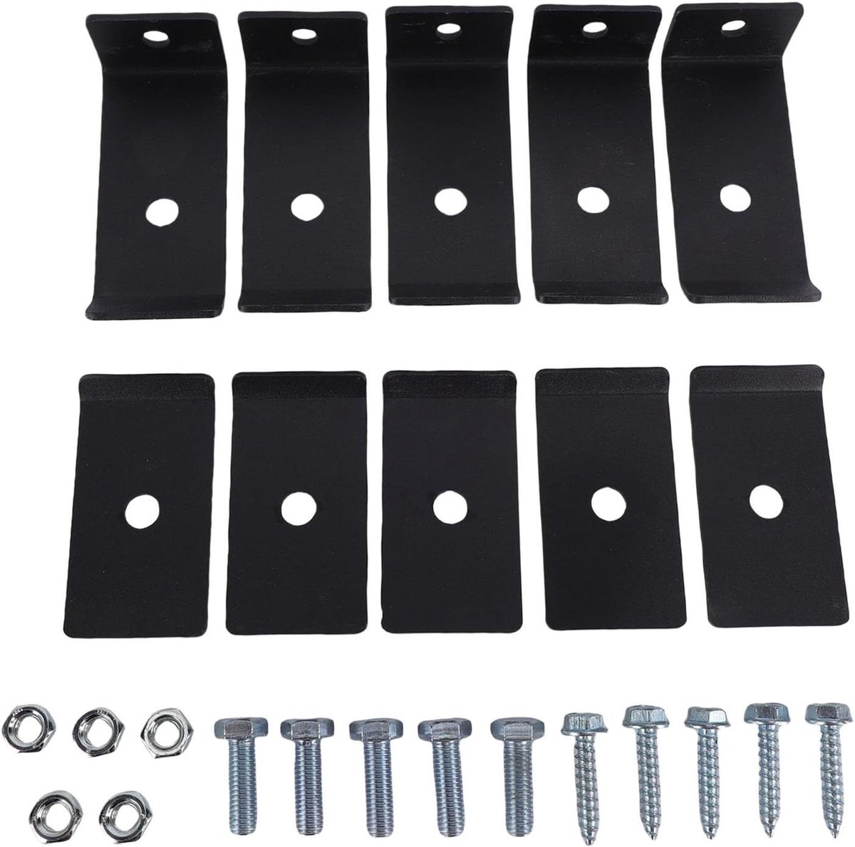 Paneel Bevestigingsset - Hekbevestigingen - Panelen Beveiligen - Koolstofstaal Constructie - 5 Sets - Zwart