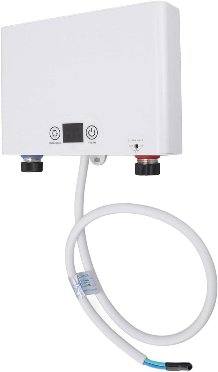 Doorstroomverwarmer Elektrisch - Mini Boiler - Direct Warm Water - Energiezuinig Model - 5500W - Zilver