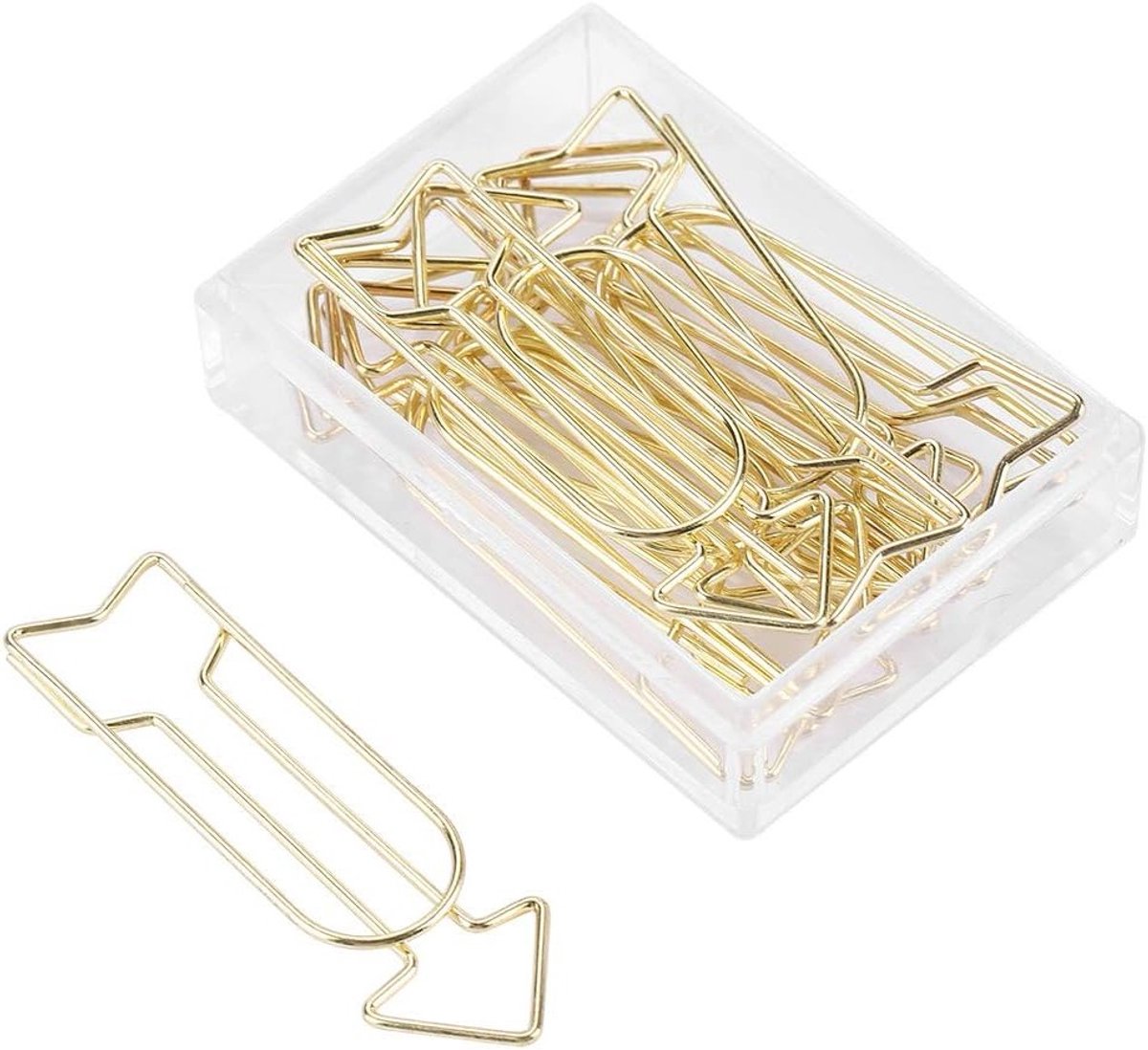 Grote metalen paperclips in pijlvorm voor school en kantoor, 12 stuks, ideaal voor organisatie van persoonlijke documenten, kantoormaterialen en bureaubenodigdheden