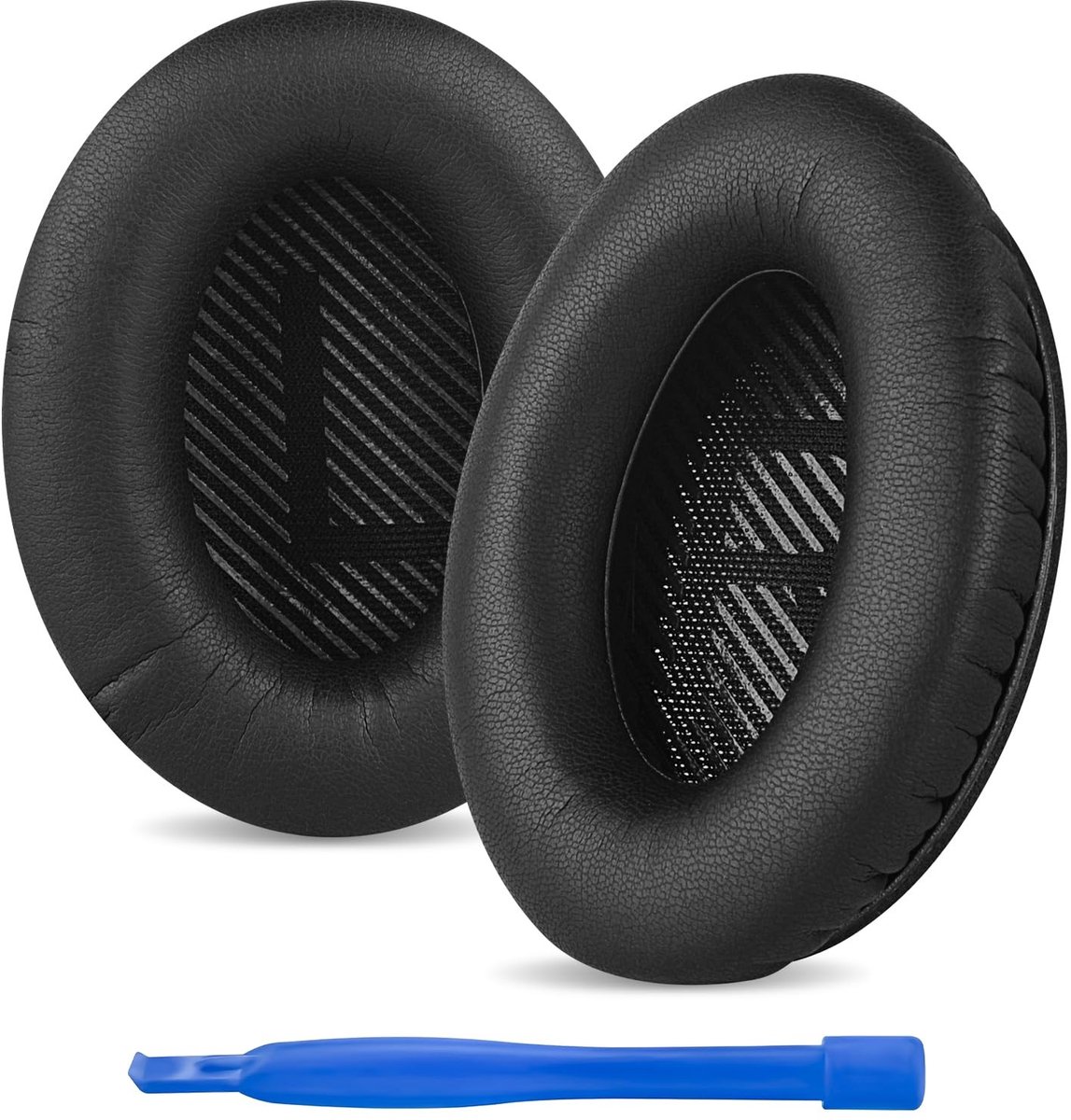 MTTproducts - Vervangende oorkussens - Eiwit leer - Zwart - Hoofdtelefoon oorkussens - Comfortabel en duurzaam - Geschikt voor Srhythm NC25/NC25 Pro