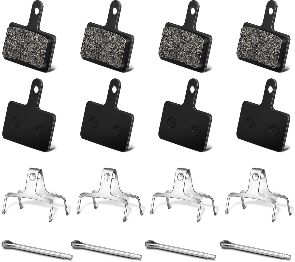 MTTproducts- Remblokken voor Fiets - Schijfremmen - MTB-remblokken - Semi-metaal - 4 Paar - Gewicht 148 Gram - Fietsremmen