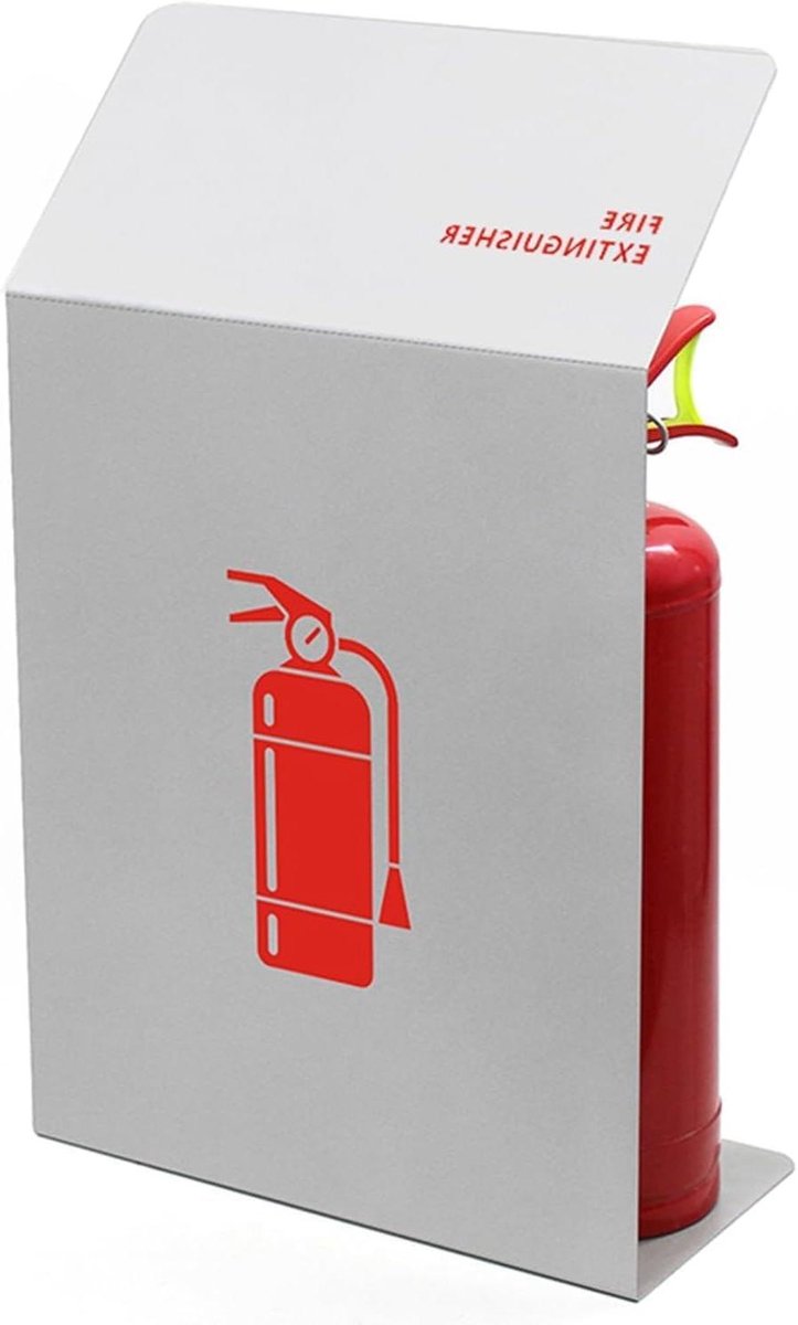 Brandblusserkast - Brandblusser houder - Brandveiligheid - Roestvrijstalen behuizing - 70x40x22 cm - Zilver