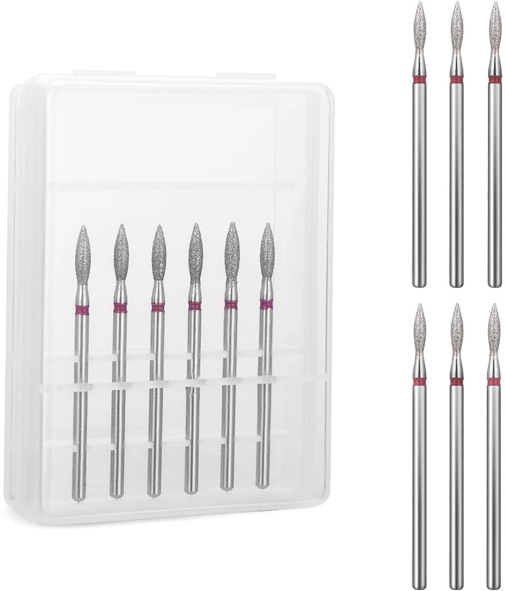Cosensi - Professionele nagelriemverwijderaar - Diamant gecoate bits - Zacht en veilig - 6-delige set - Geschikt voor manicure en pedicure - Salonk...