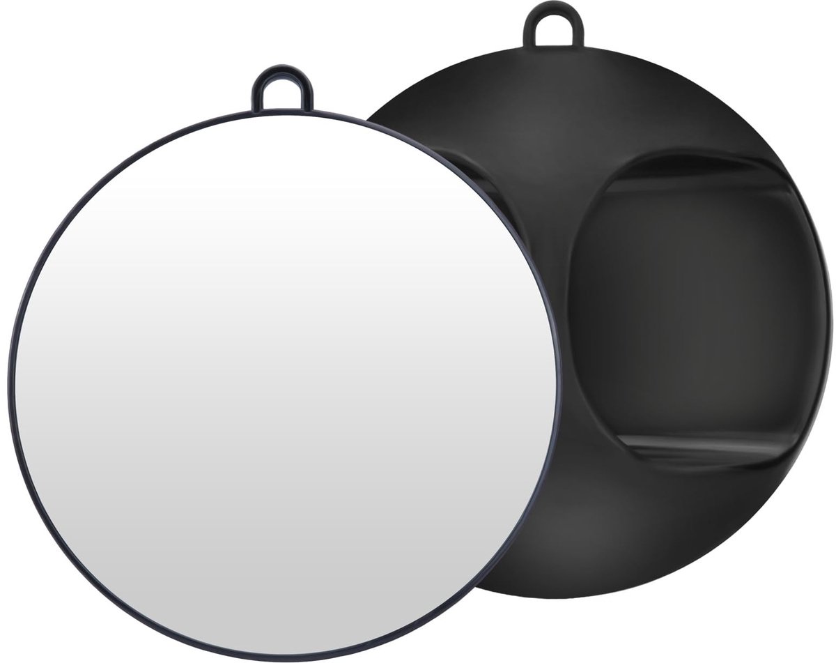 Cosensi- Kappersspiegel Professioneel - Handspiegel met Handgreep - Ronde Spiegel - Draagbaar - 28 cm - Zwart