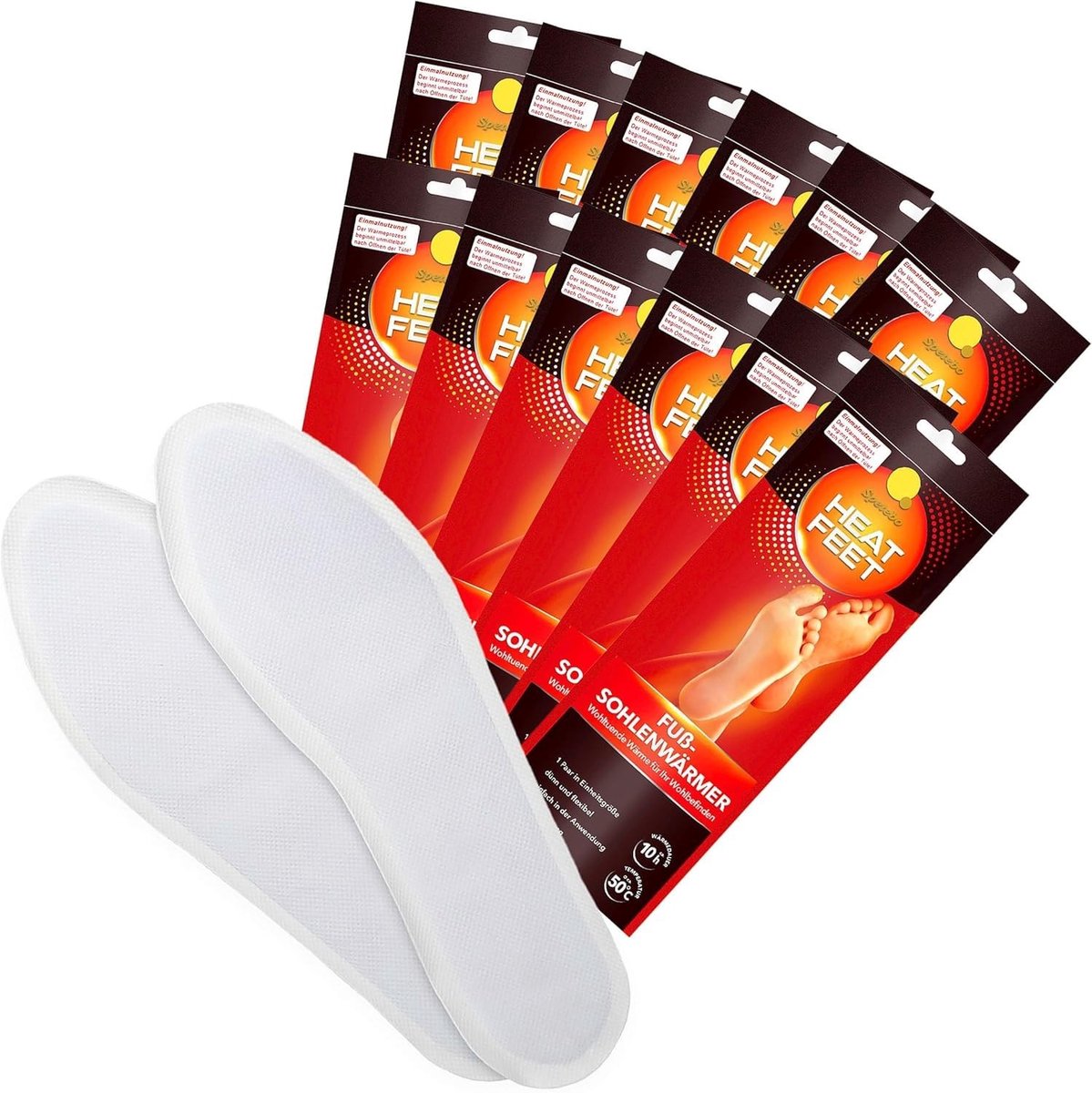 Cosensi- Voetwarmers 12 Paar - Eenmalige Warmtezolen - Uniseks Schoenwarmers - Flexibel en Dun - 10 Uur Warmte - 25 cm x 8 cm