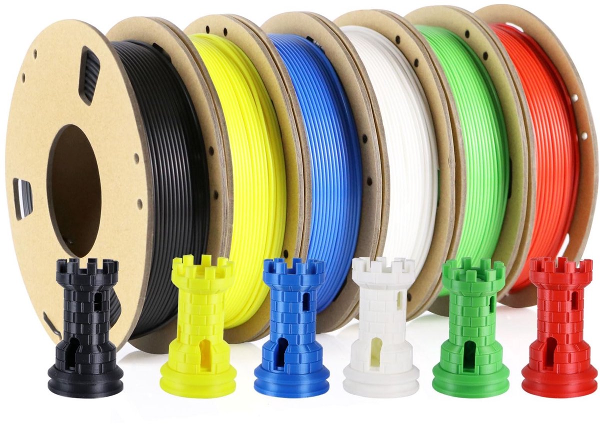 Byshayne- PLA-Filament 1,75 mm - Multicolor Pack - 6 Spoelen - 250 g/Spoel - Recyclebare Papieren Spoel - Milieuvriendelijk - 3D-printer Filament