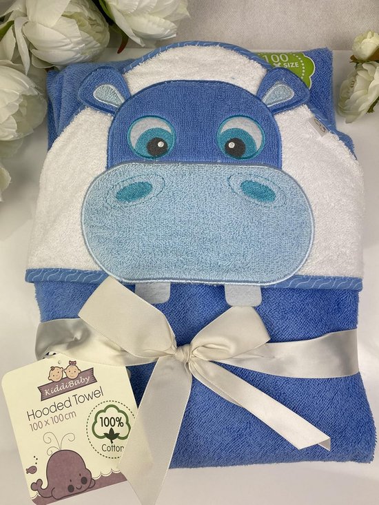 Personaliseerbare babyhanddoek met capuchon, 100% katoen, 100x100 cm, knuffelzacht — afbeelding 3
