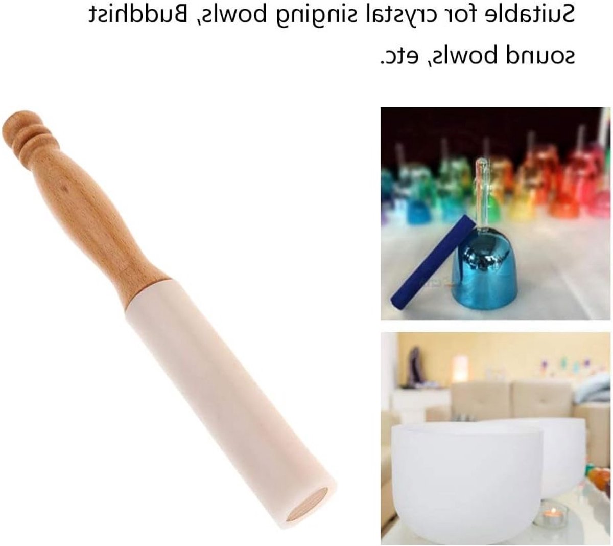 Houten Stok met Handvat voor Zingen en Prestaties - Accessoires voor Kristalgeluid Schalen en Muziekperformances