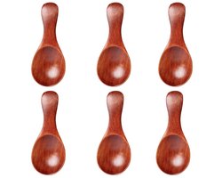 Dailygoods - Dailygoody - Kleine houten lepels - Mini houten theelepels voor koffie en thee - Donker hout - Ideaal voor desserts en specerijen - Geschikt voor honi...