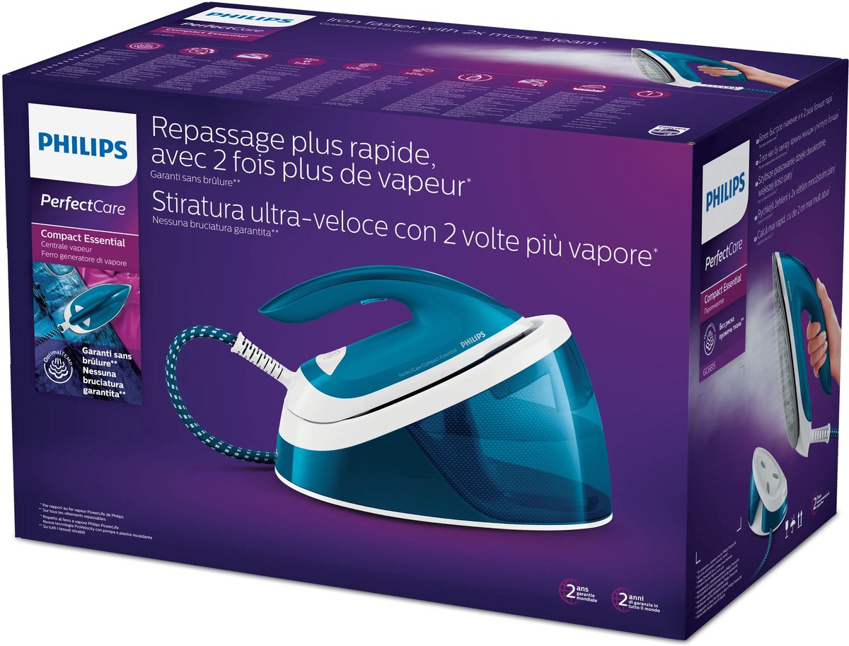 Philips Stoomstrijkijzer met Stoomgenerator GC6815/20 - Met Station - Snel Warm - Verticaal Strijken - Groot Reservoir - Blauw – foto 6