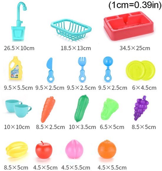 Kinder keuken gootsteen met stromend water - Vaatwasser speelgoed set met werkende kraan en afvoer - Simulatie afwas spel - Leerzaam cadeau voor peuters en kleuters — afbeelding 5