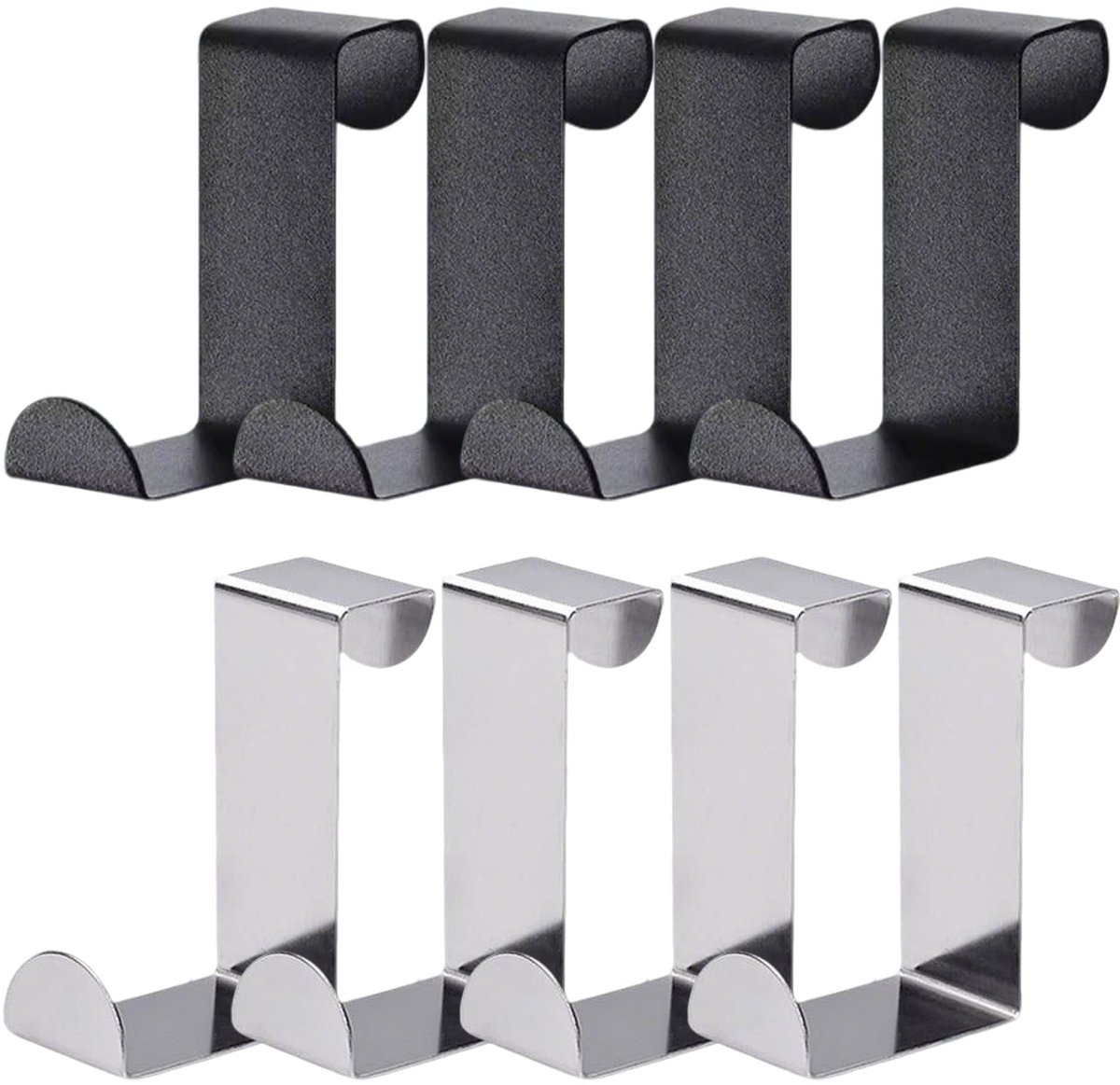 Dailygoods - 8 Stuks Roestvrijstalen Deurhaken in Z-Vorm voor Huisgebruik