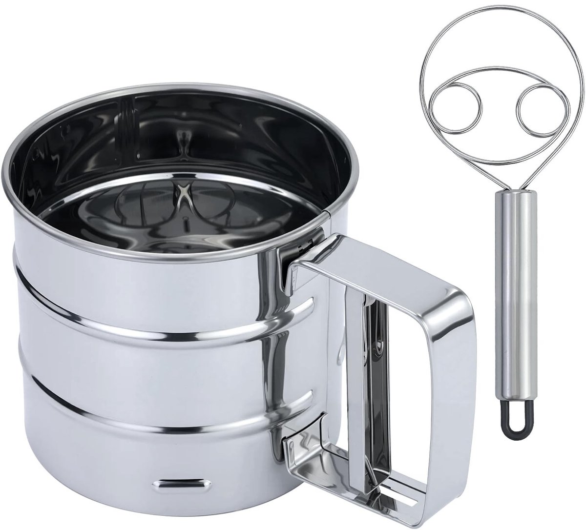Dailygoods - RVS Meelzeef met Eénhandige Bediening