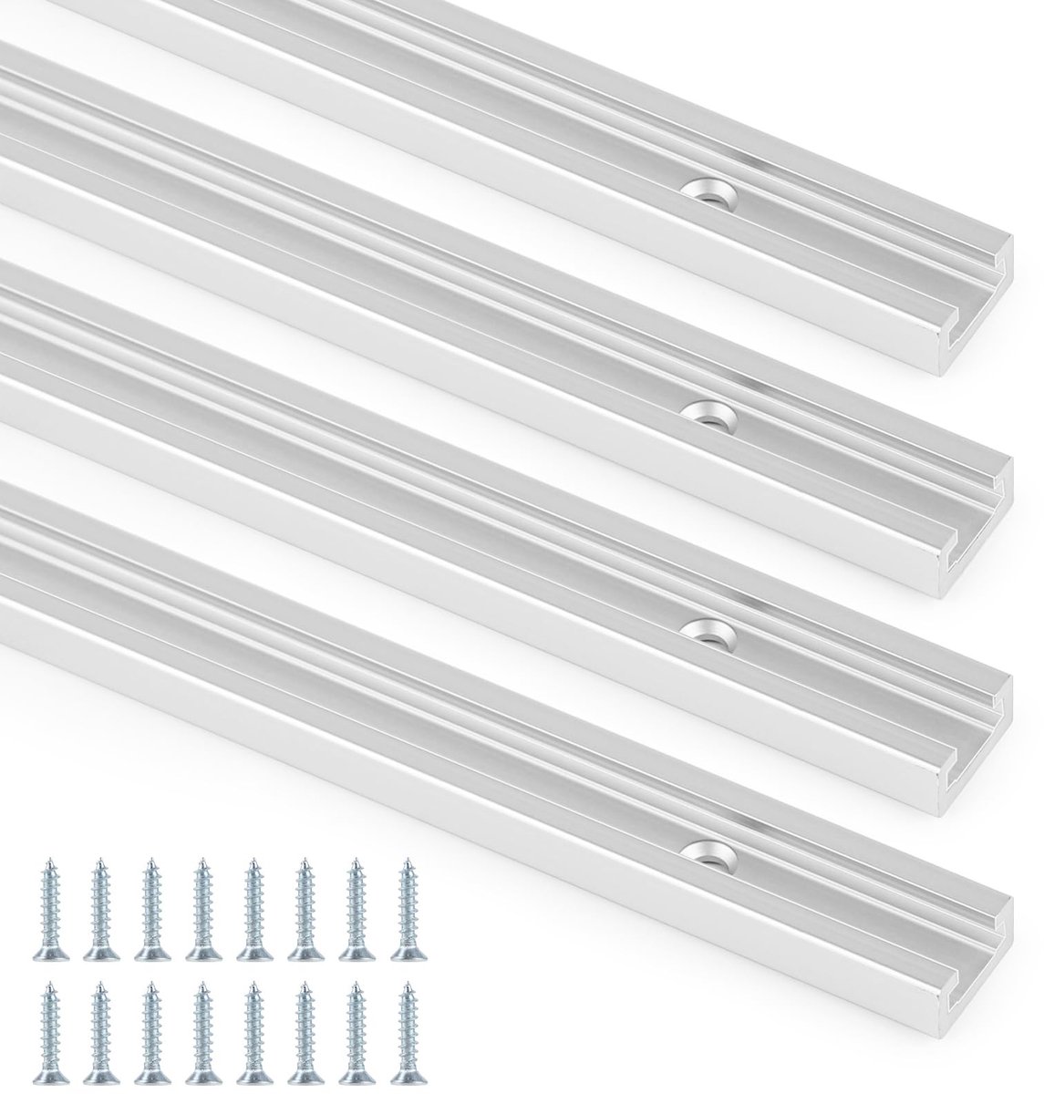 Dailygoods - Set van 4 Aluminium T-sleufrails 400 mm voor Houtbewerking