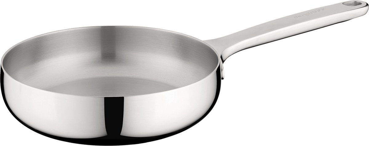 BergHOFF Home Koekenpan Ø 20 cm – RVS Braadpan – PFAS-Vrije Bakpan – Geschikt voor Inductie, Gas, Elektrisch en Keramisch – Ovenbestendige tot 250 °C en Vaatwasserbestendige Pan – Stellar Steel