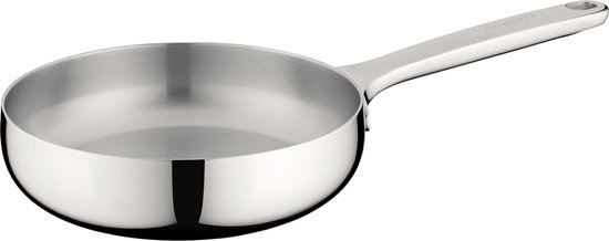 BergHOFF Home Koekenpan Ø 20 cm – RVS Braadpan – PFAS-Vrije Bakpan – Geschikt voor Inductie, Gas, Elektrisch en Keramisch – Ovenbestendige tot 250 °C en Vaatwasserbestendige Pan – Stellar Steel