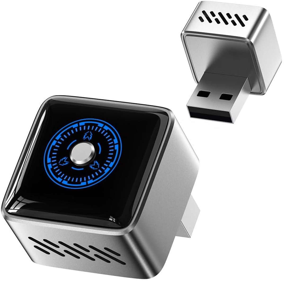 Draadloze CarPlay Adapter – Android Auto Dongle – 2 Telefoons – Plug & Play – 5.8GHz WiFi – Zilver