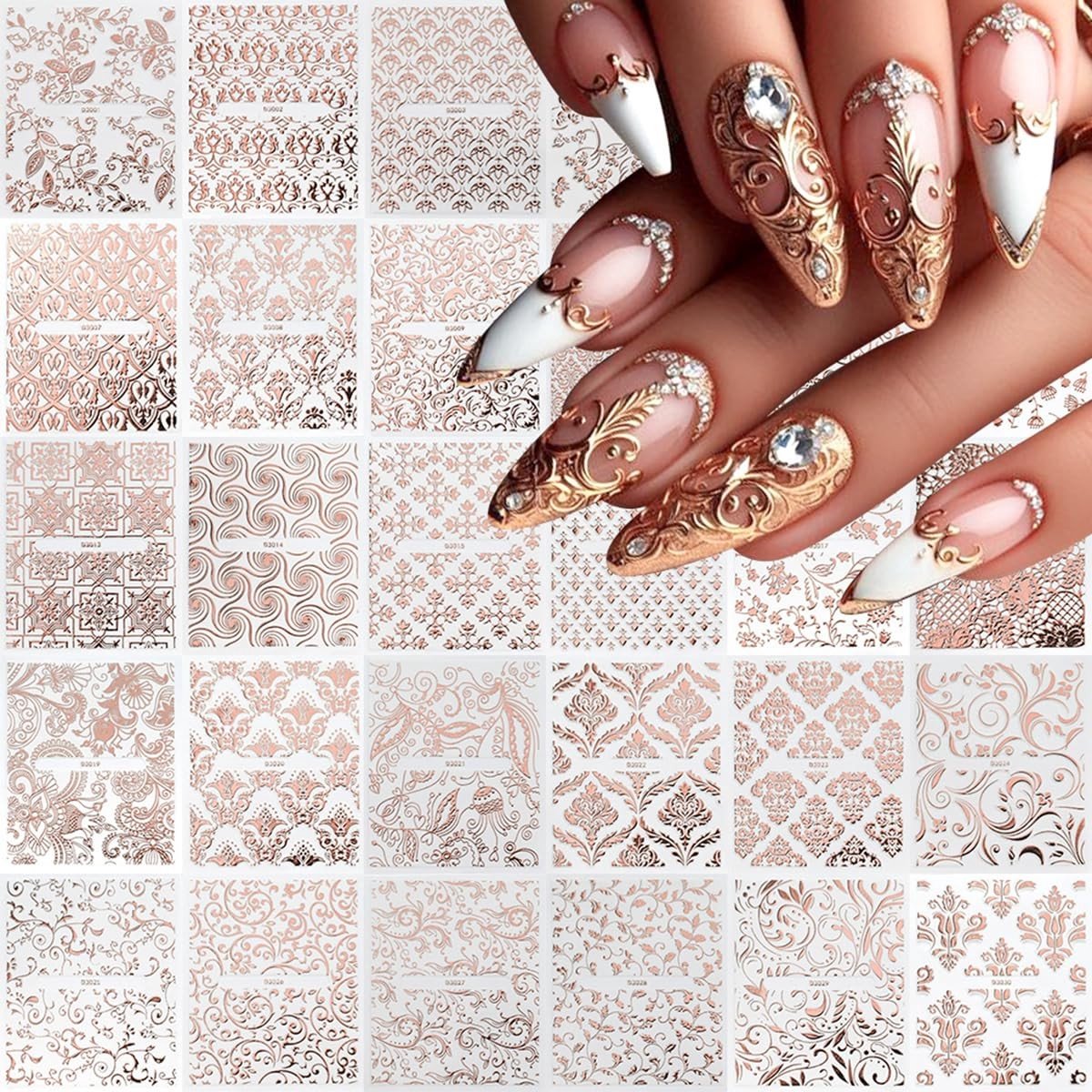 Dailygoods - Nagelstickers Bloemen Set van 30 Vellen voor Creatieve Nageldesigns