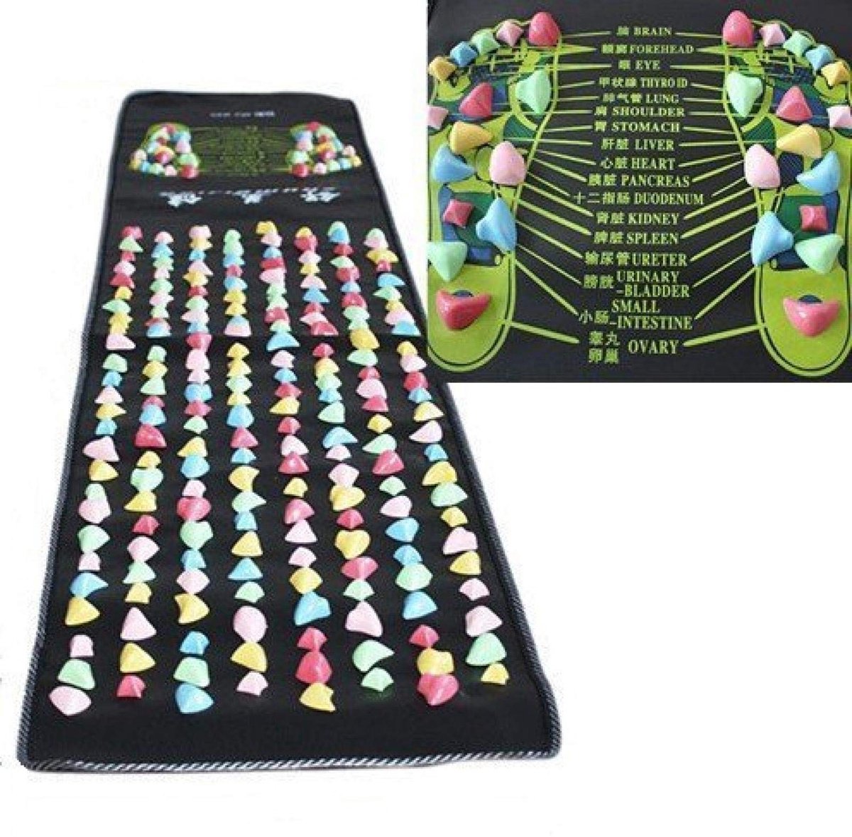 Dailygoods - Dailygoody - Voetmassage Mat - Reflexologie - Acupunctuurpunten - 170 cm x 35 cm - Pijnbestrijding - Thuis Gezondheidszorg - Voeten relaxen