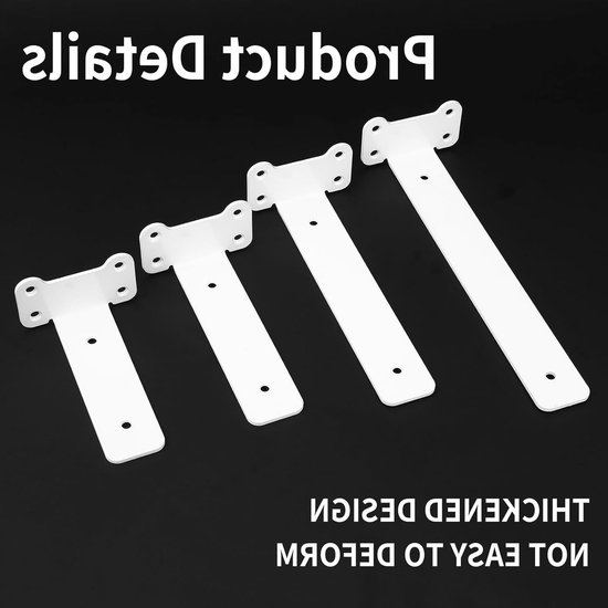 Set van 4 Wandbeugels voor Planken, 260mm Hoekbeugels, Onzichtbare Steunen voor Zware Lasten, Ideaal voor Wandmontage en Plankbevestiging — afbeelding 4