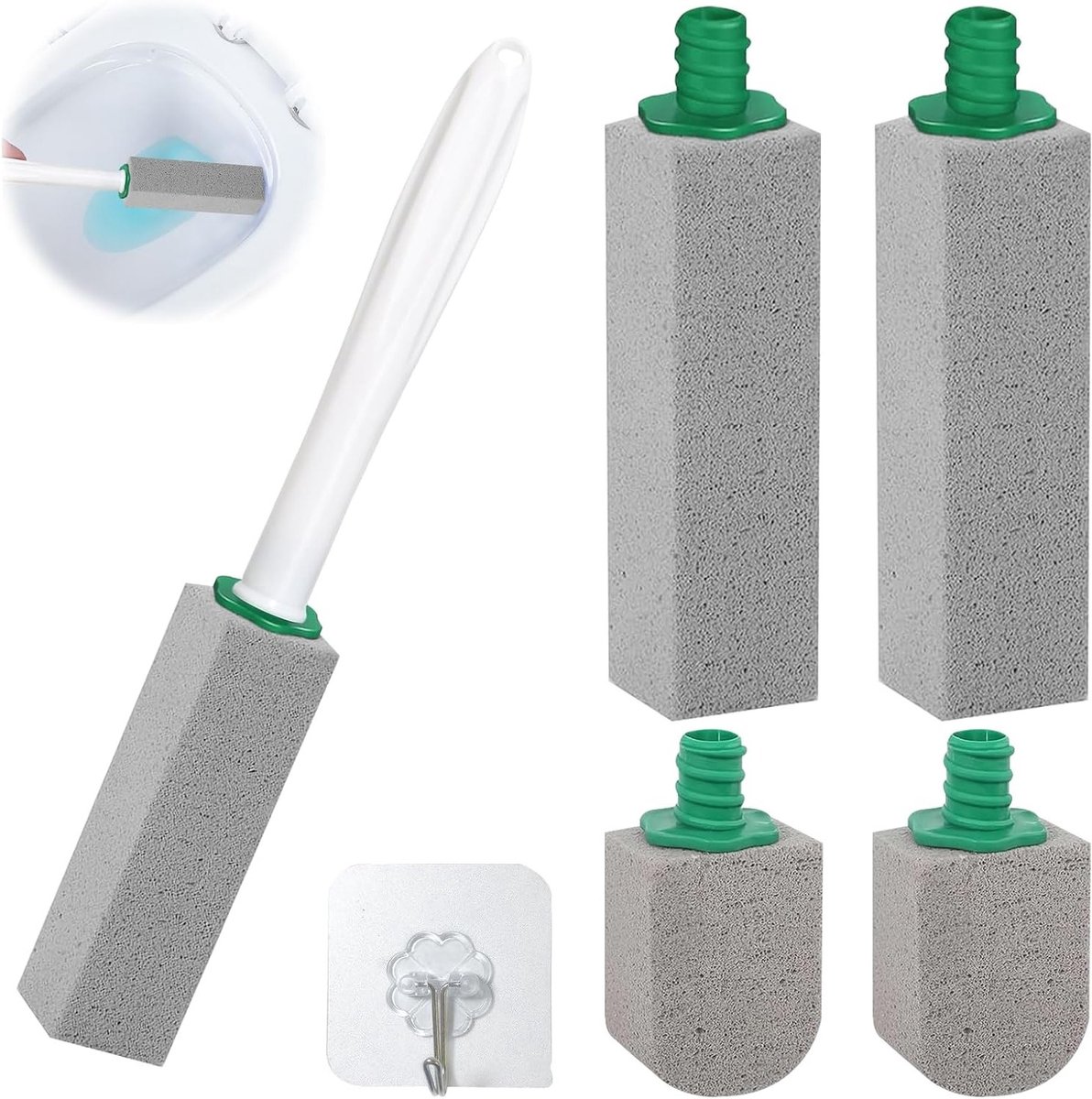 Reinigingsblok voor Toilet en Keuken - 4 Stuks Pumice Steen met Handvat voor Hardnekkige Vlekken en Diepe Reiniging