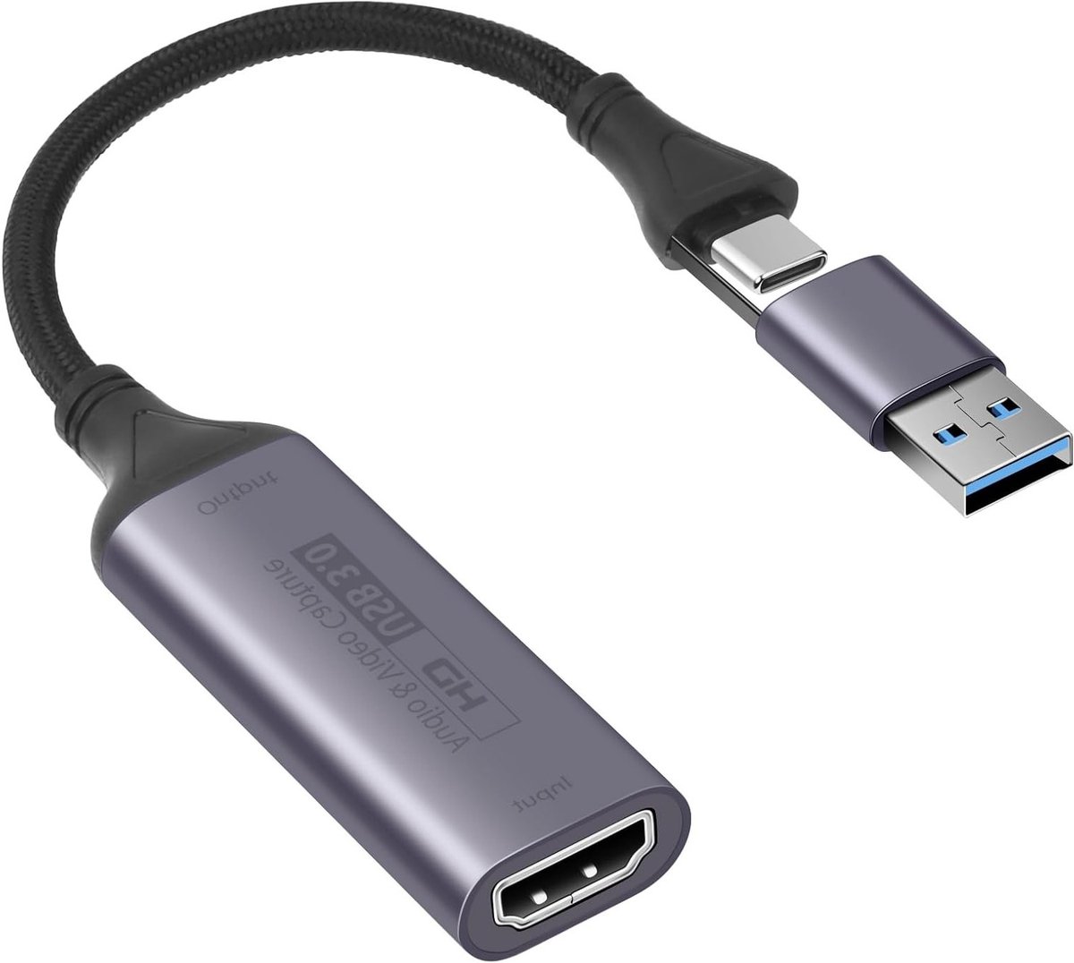 Video Capture Card voor HDMI naar USB Type C, 4K HD Video Opname, Geschikt voor PS4, PS5, Xbox, DSLR Camera en Laptop