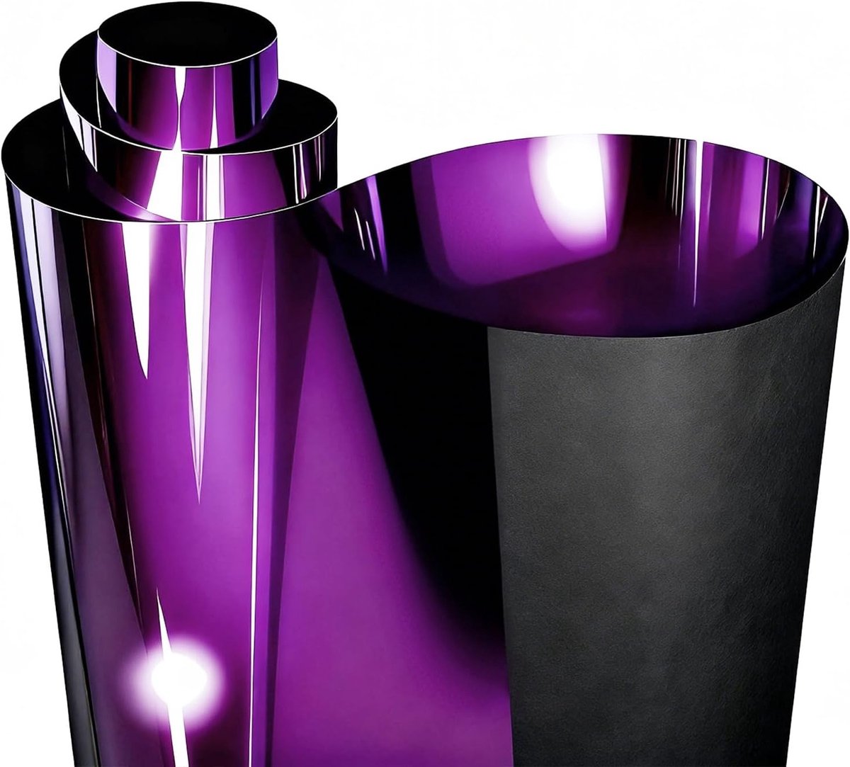 Paarse Glanzende Auto Folie - Metallic High Gloss Tuning Film voor Auto, Motor en Fiets (30 x 152 cm) met Luchtkanalen