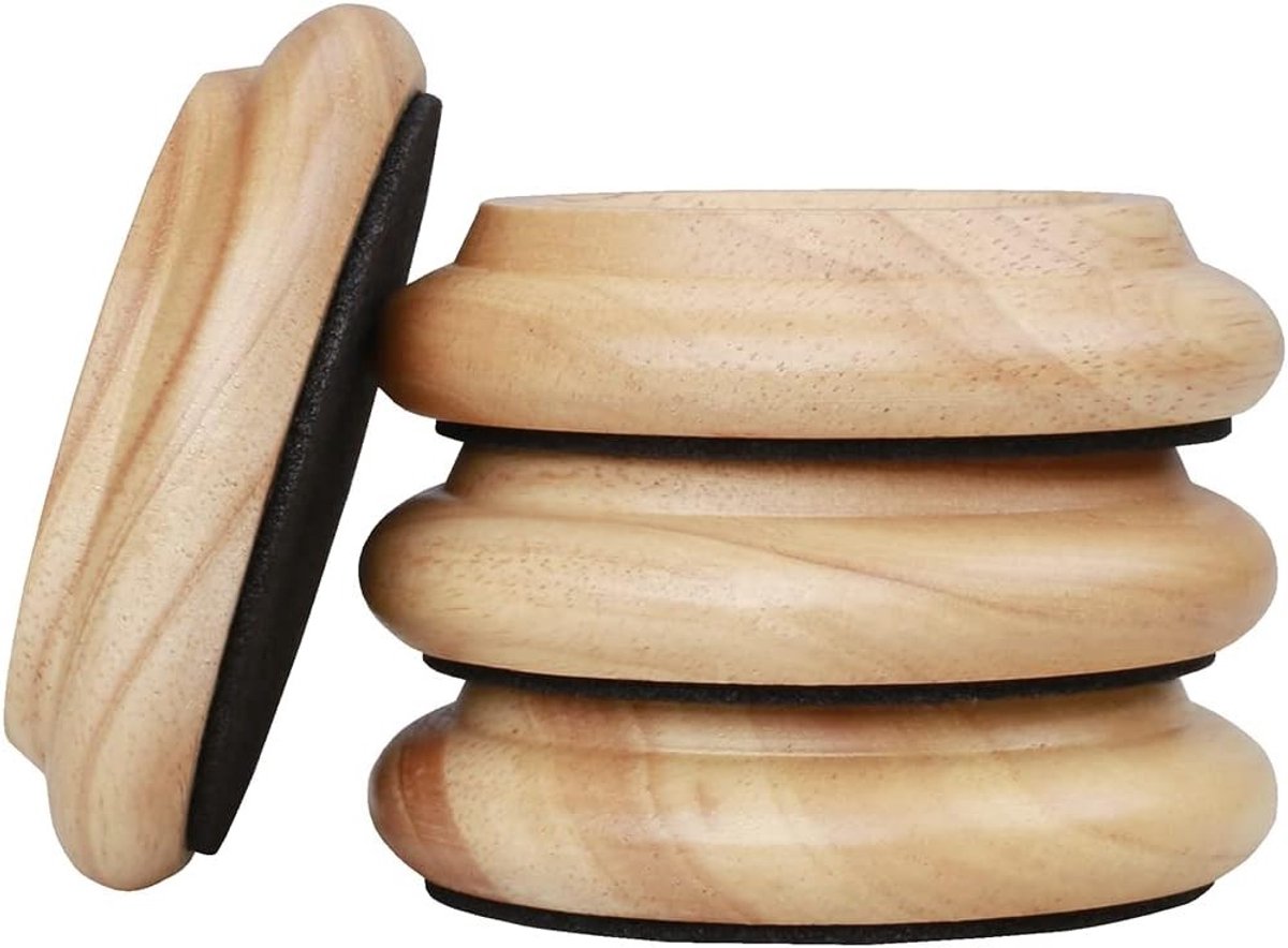 Piano Caster Cups voor Vloerbescherming met Vilt - Antislip Onderzetters voor Meubels en Bedden, Ideaal voor Houten Vloeren en Wielen