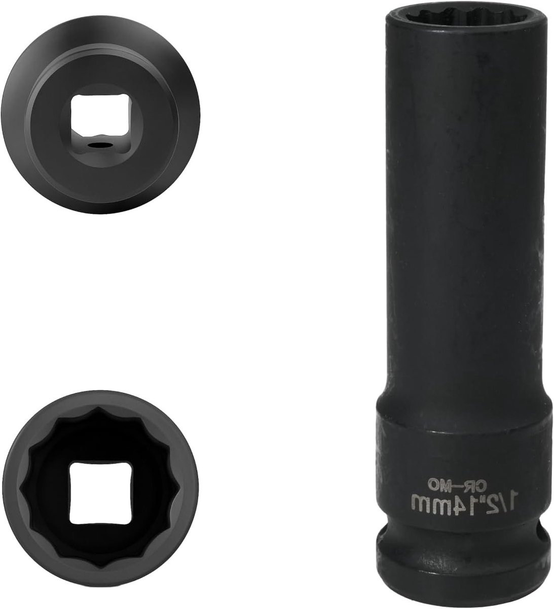 Slagdop 1/2 inch 14 mm van chroom-molybdeenstaal CR-MO, 12-kantige uitvoering voor professioneel gebruik