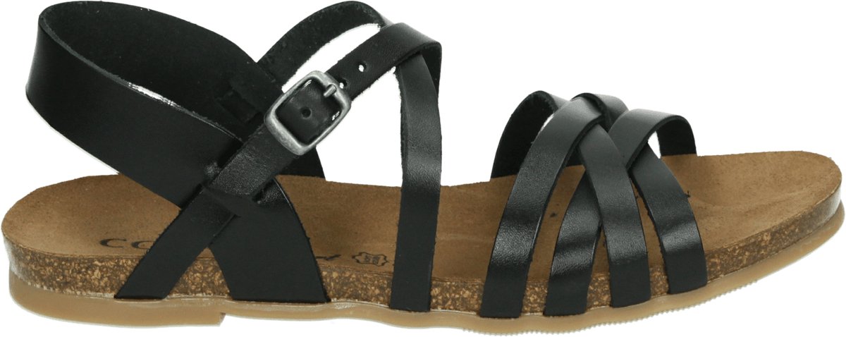 cosmos - 6106807 - Platte sandalenDames Sandalen - Kleur: Zwart - Maat: 38