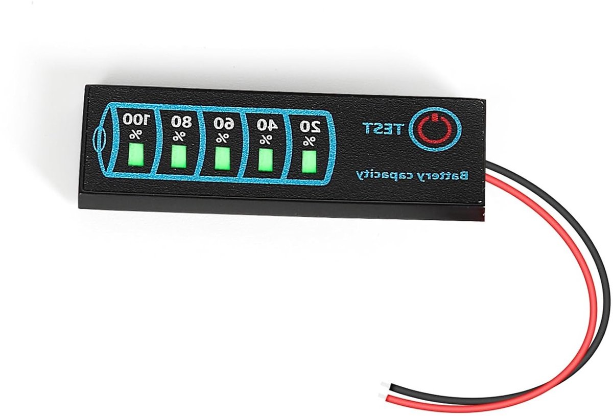 Accu Monitor en Tester voor Lithium Ion en Loodzuur Batterijen - Digitale Voltmeter met Automatische Detectie en Prestatieweergave voor 12V en 24V Systemen