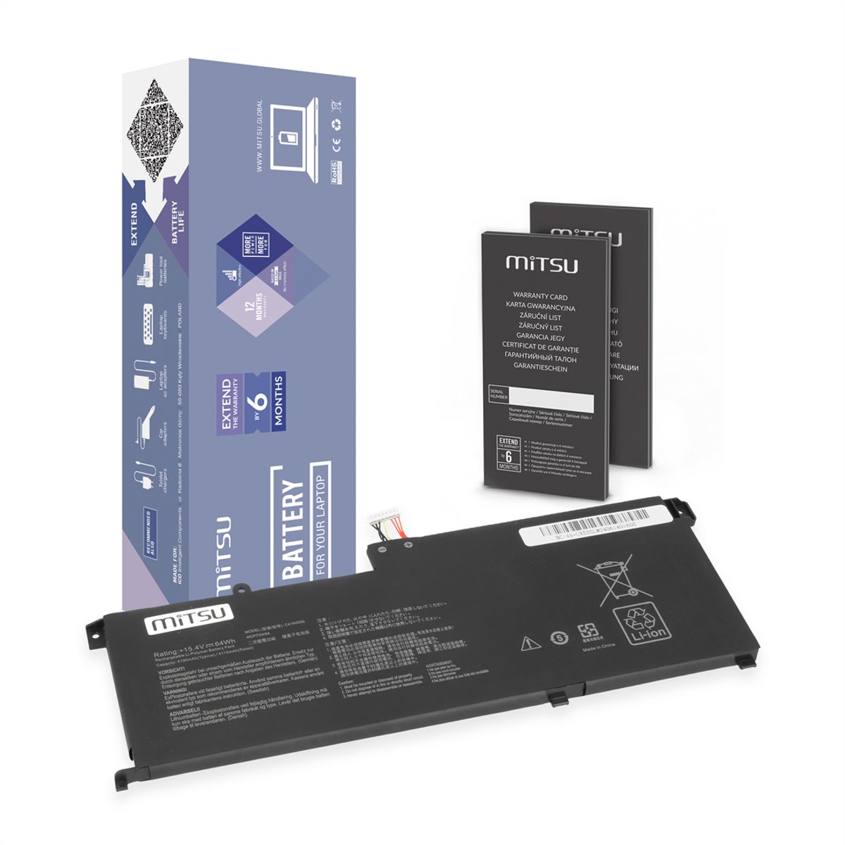 Mitsu - Bateria voor Asus ZenBook Pro 15 - Hoge Capaciteit - Veiligheidsgaranties