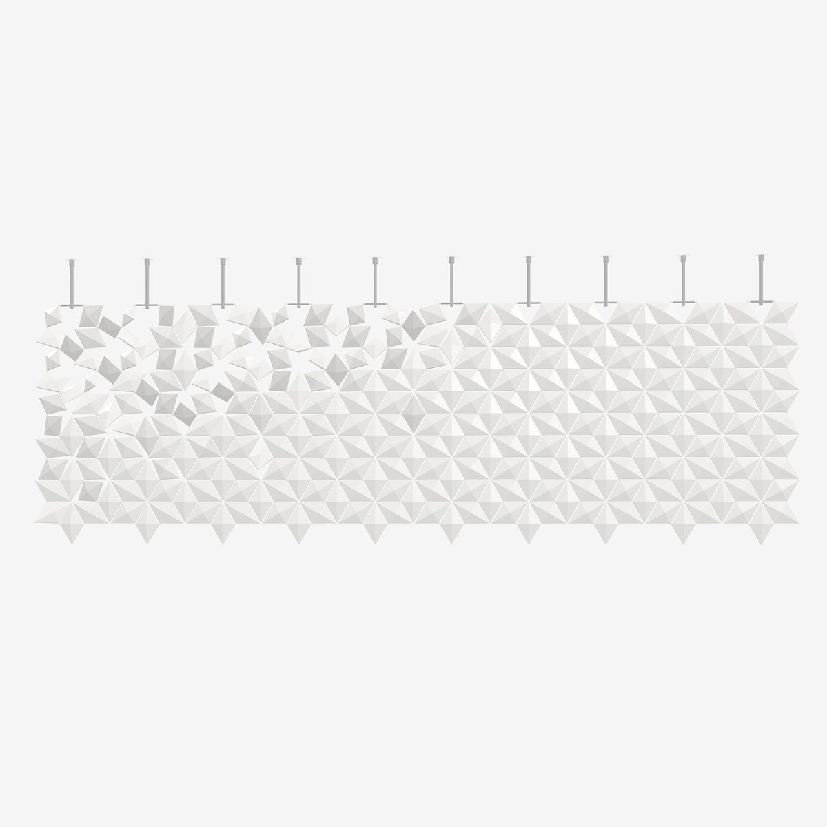 Hangend Kamerscherm Facet 340x131cm (bxh) - Wit