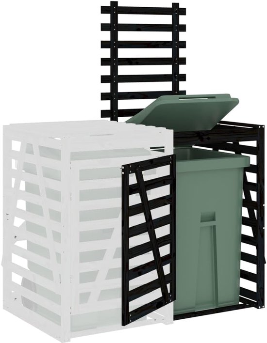 Vuilnisbak Opbergkast - Afvalbak Hideaway - Buiten Opbergen - Vergrootbaar tot 4 bakken - 102 x 40 x 13 cm — afbeelding 4