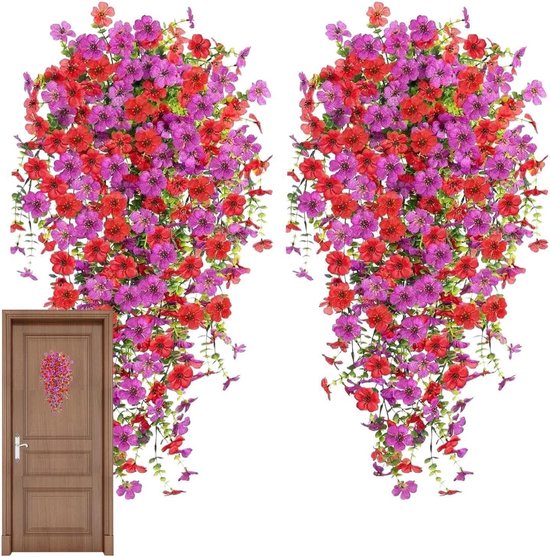 Kunstorchideeën - Nepbloemen Zijde - Buiten Decoratie - Weerbestendig - 75 cm - Licht paars rood