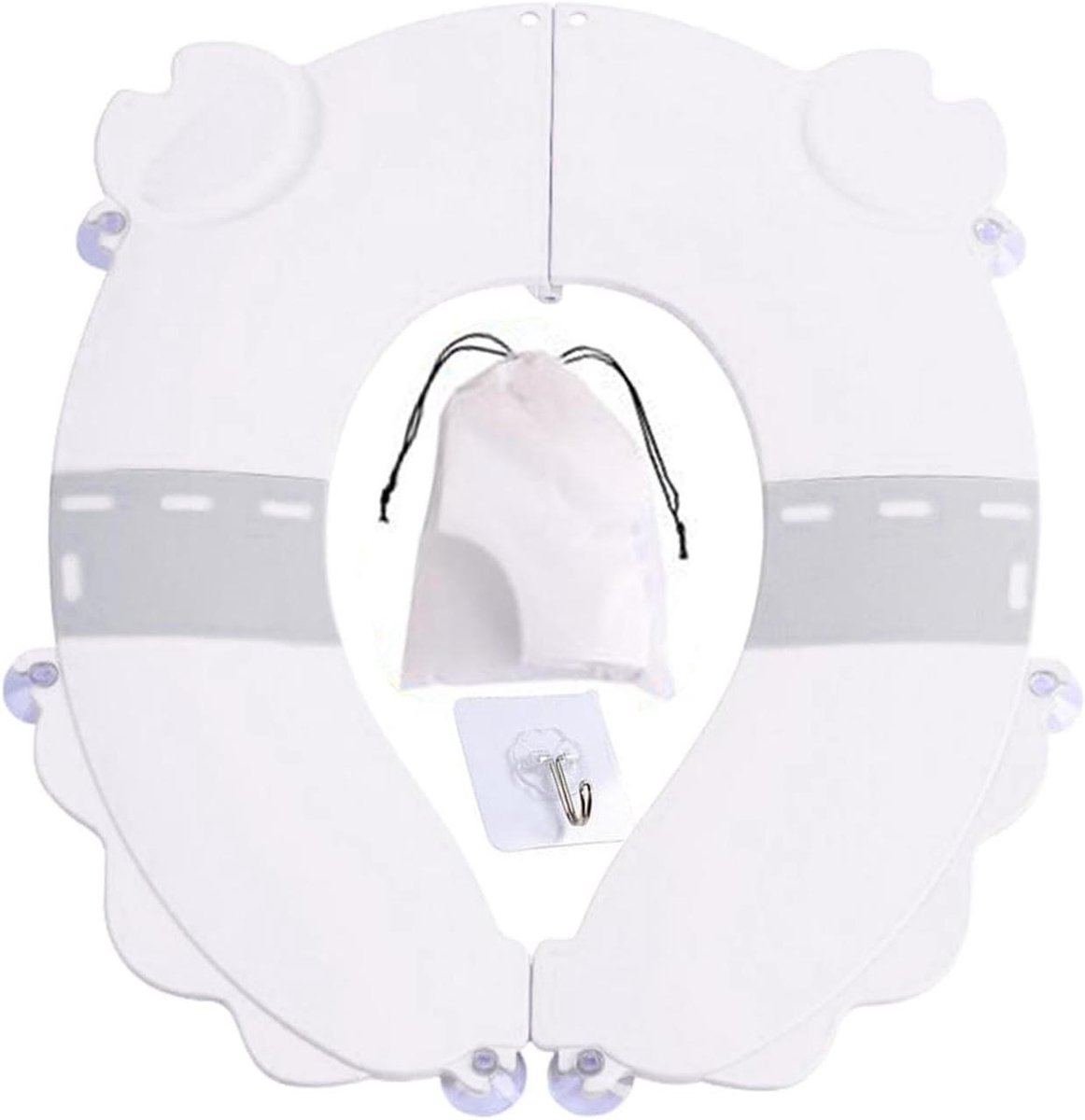 Opvouwbare Toiletbril - Reis Toiletzitting - Zindelijkheidstraining - Spatwaterdicht en Antislip - 20.1 x 16.5 cm - Wit