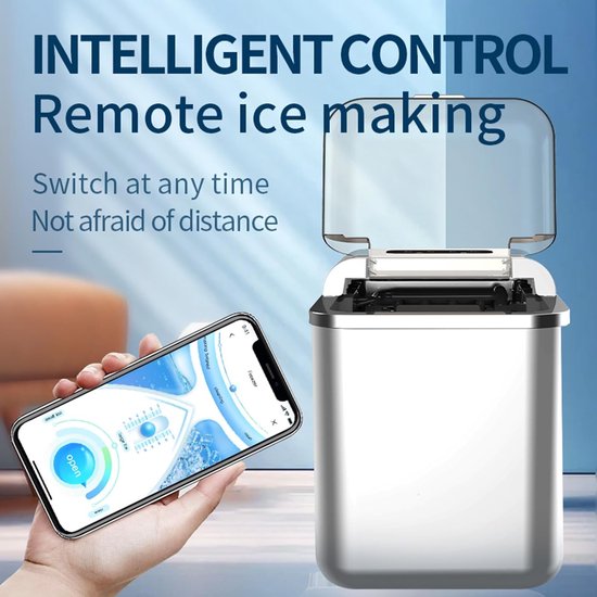 IJsmachine aanrecht - IJsmaker Portable - Snelle IJsvorming - Zelfreinigend - 12kg per 24 uur - Zilver — afbeelding 2