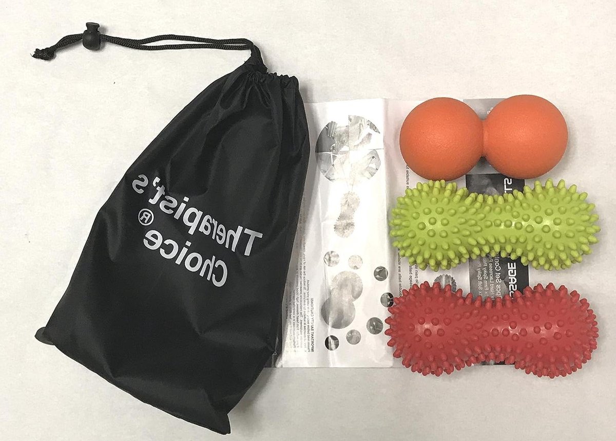 Massage Pinda Ballen - Dubbele Bal - Spierherstel - Verschillende Hardheden - 3 stuks - Groen Rood Oranje