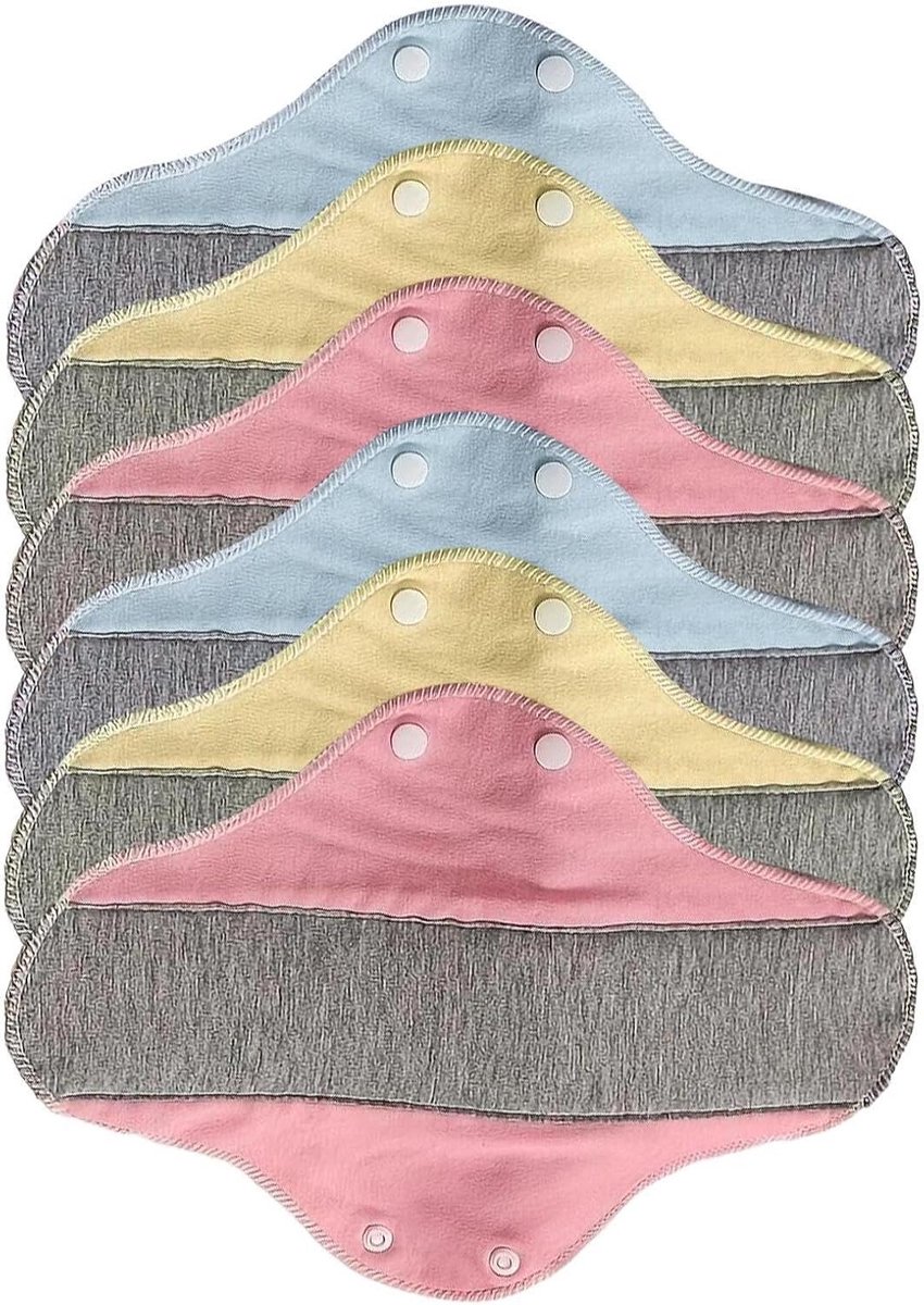 Herbruikbaar Maandverband - Wasbare Inlegkruisjes - Dagelijkse Hygiëne - Lekdicht Waterdicht - 6 Stuks - Blauw Geel (Willekeurig)