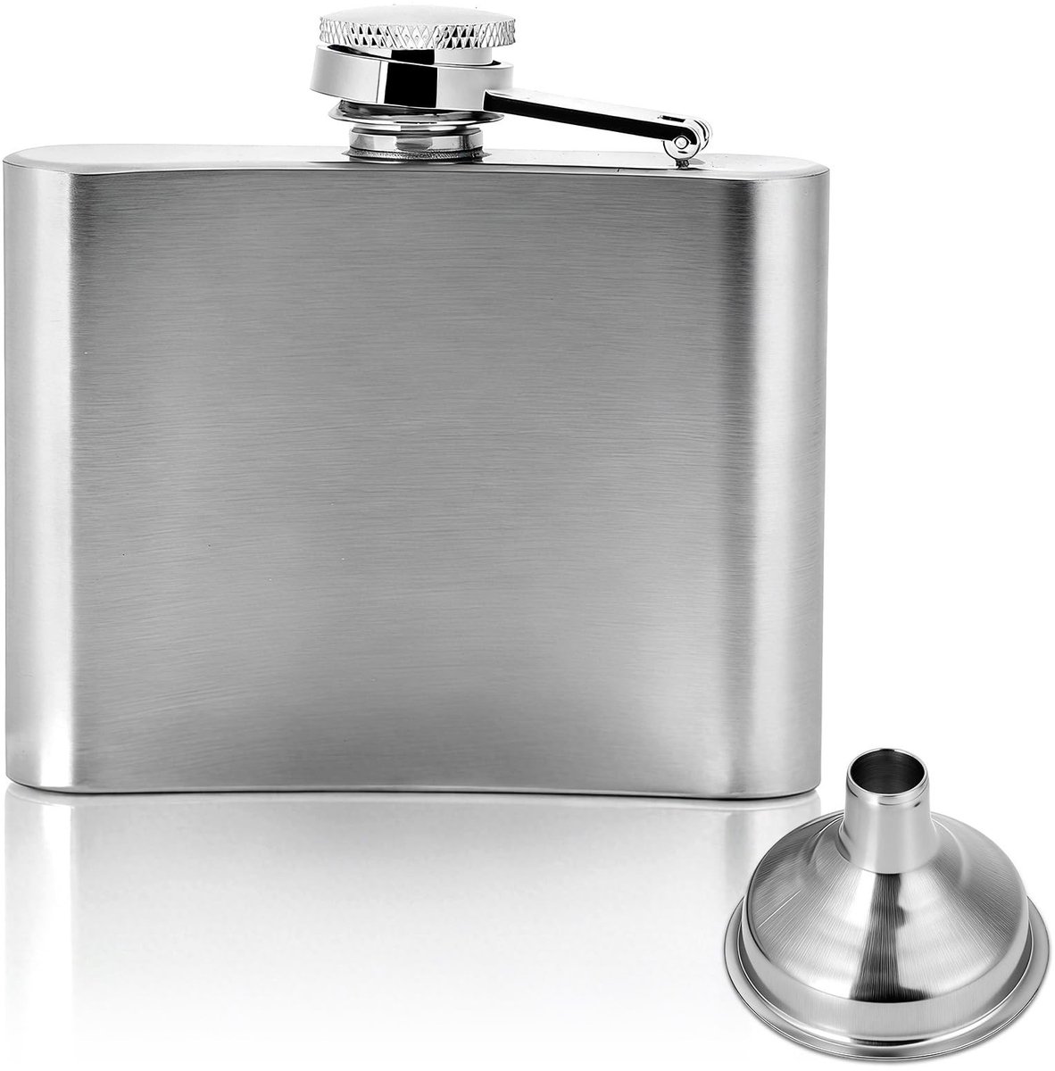 Dailygoody - Roestvrijstalen kolf - Draagbare alcoholfles - Goede afsluiting - Zilver - Whiskyfles - Perfect voor onderweg - 4oz