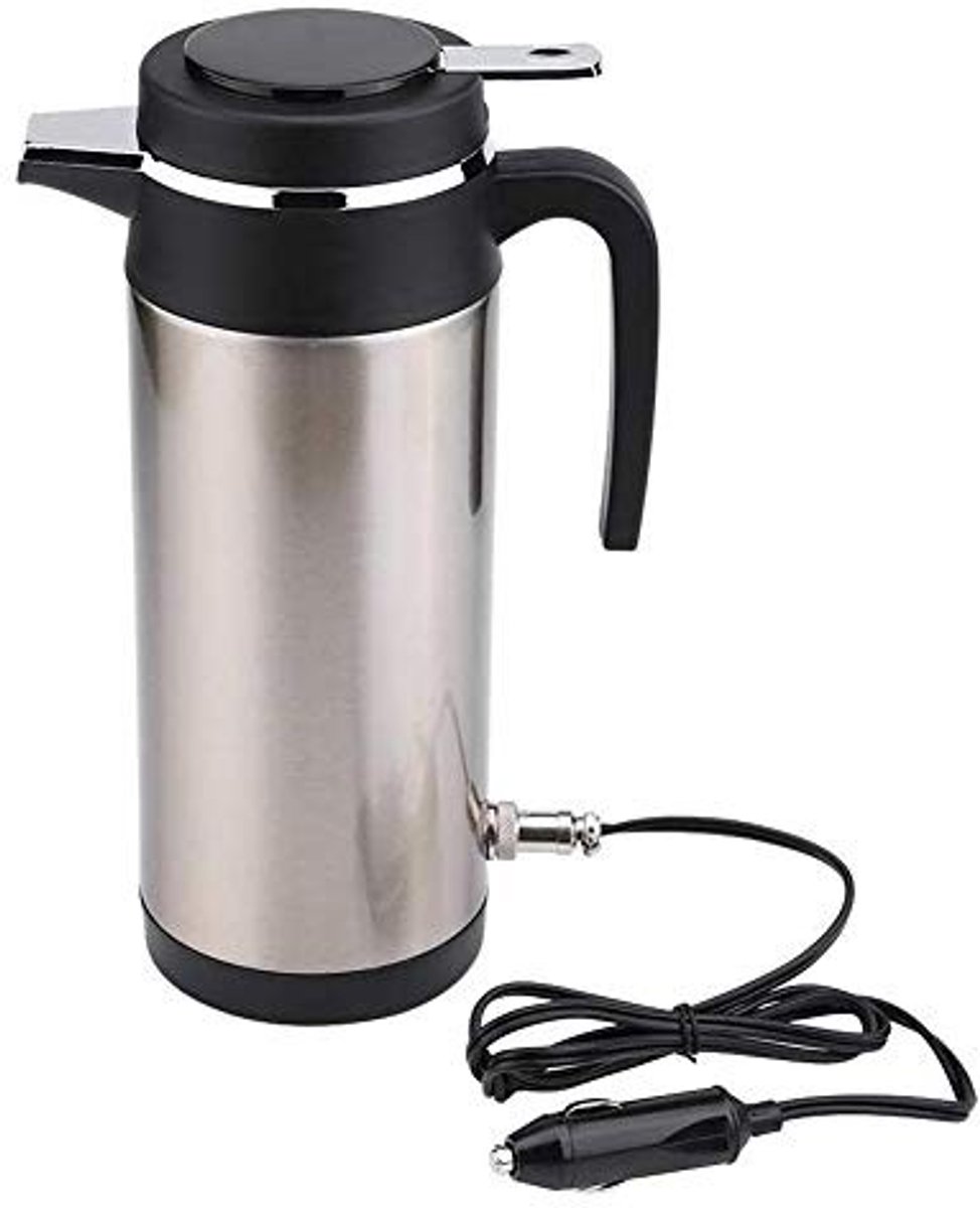 Dailygoody - Bouilloire pour voiture - Waterkoker voor onderweg - Draagbaar en veilig - Roestvrij staal - Perfect voor reizen - Capaciteit 1200 m