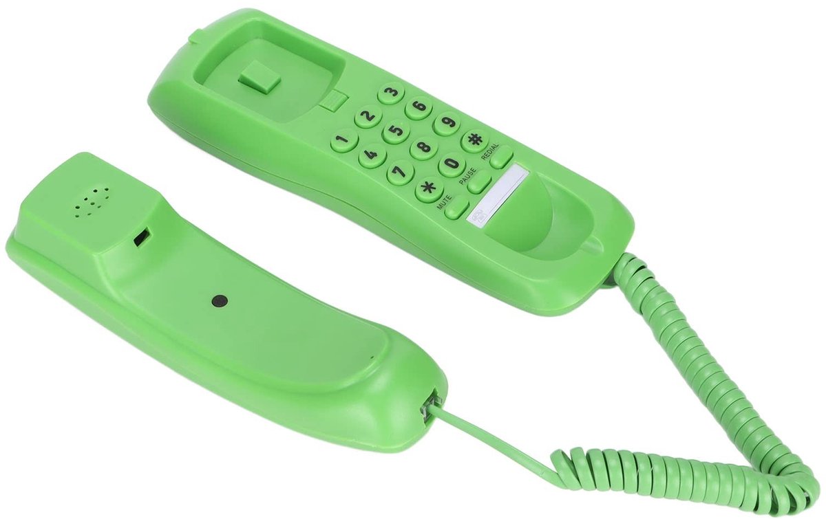 Dailygoody - Wandmontage Telefoon - Antieke Retro - Mute en Pauze Functie - Groente - Herkiesfunctie - Geschikt voor Thuis en Kantoor